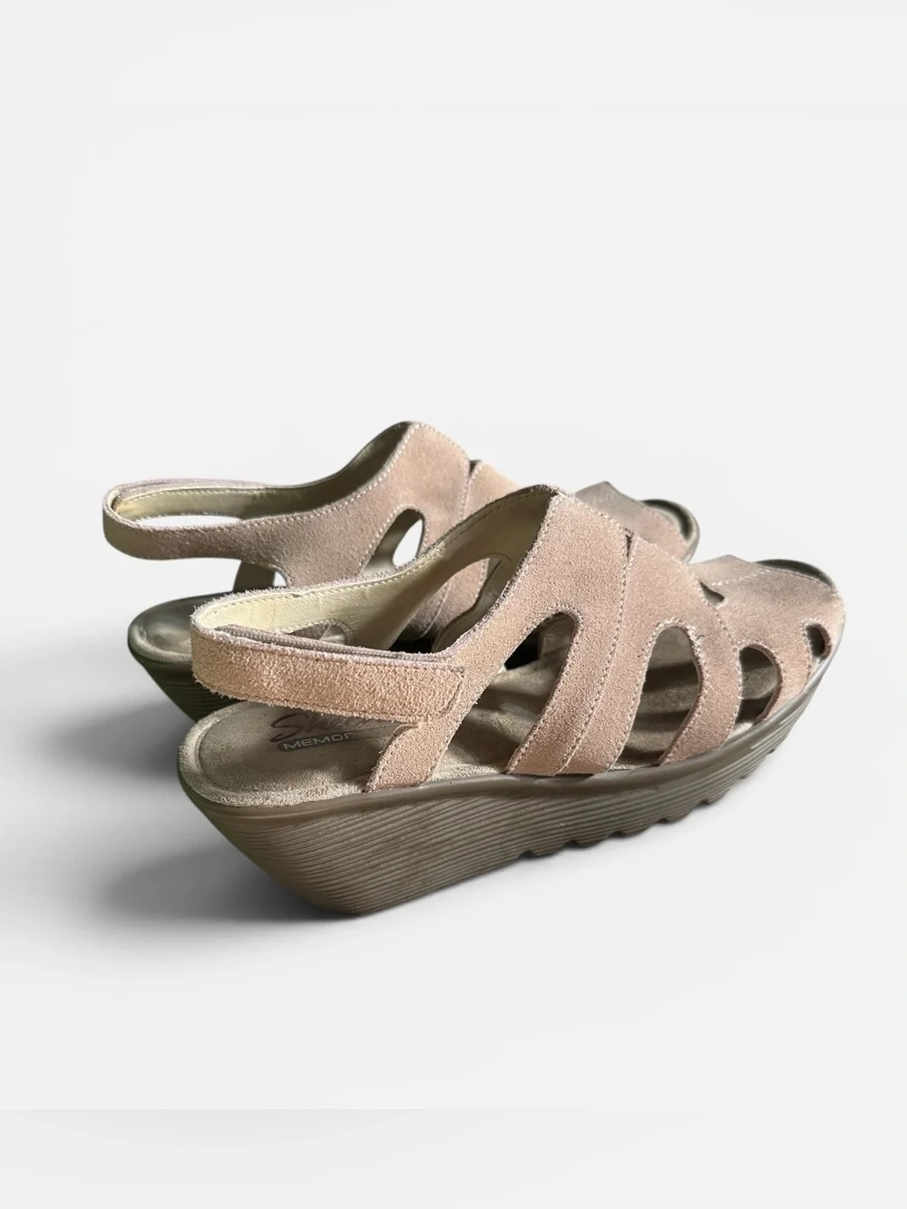 Skechers‎ Parallel Stylin Wedge Sandals Memory Foam Womens Size 8